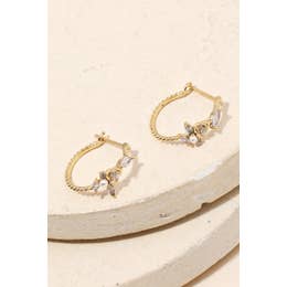 Luna Rhinestone Mini Huggie Earrings