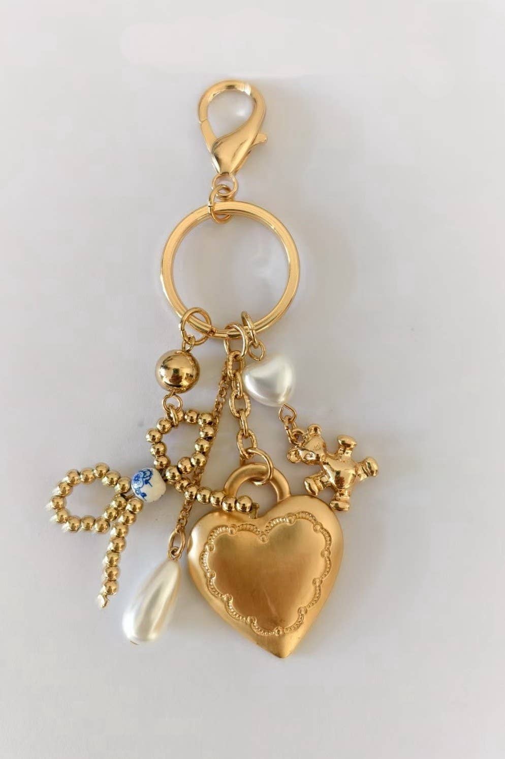 TEDDY BEAR PEARL BAG CHARM