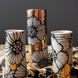 Ceramic Floral 6" Tile Vase