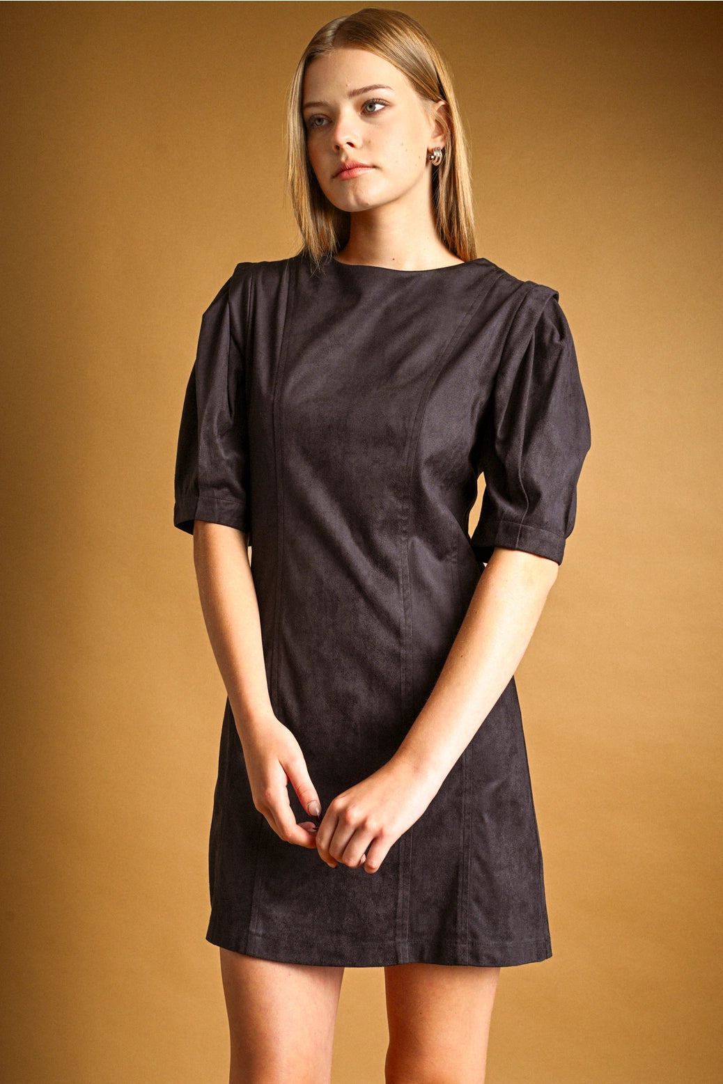 Black Suede Shift Dress