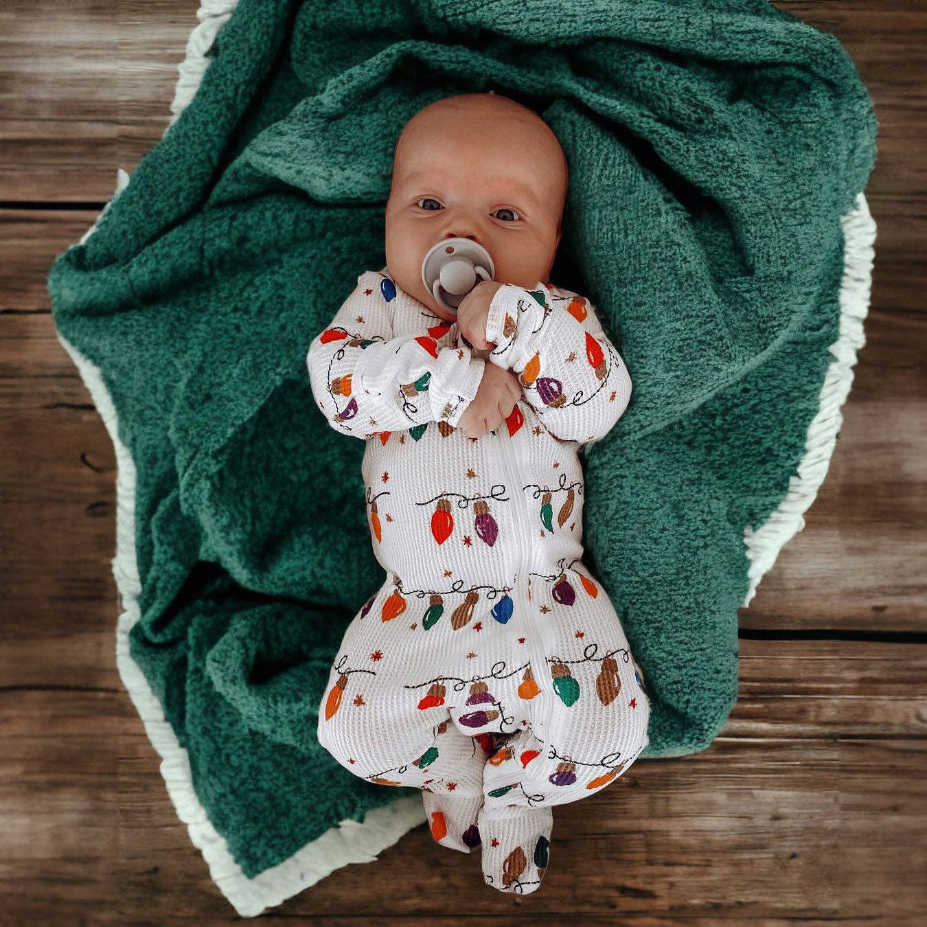 Organic Waffle Christmas Lights + Hat