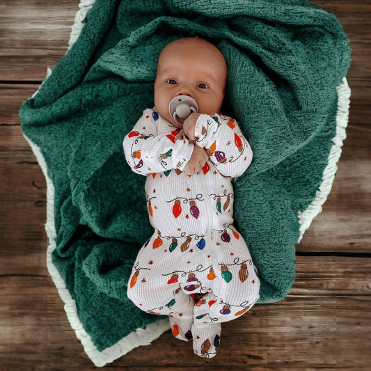 Organic Waffle Christmas Lights + Hat