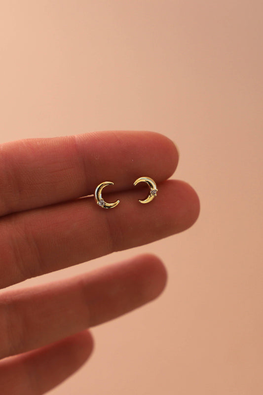 CRESCENT MOON STUDS