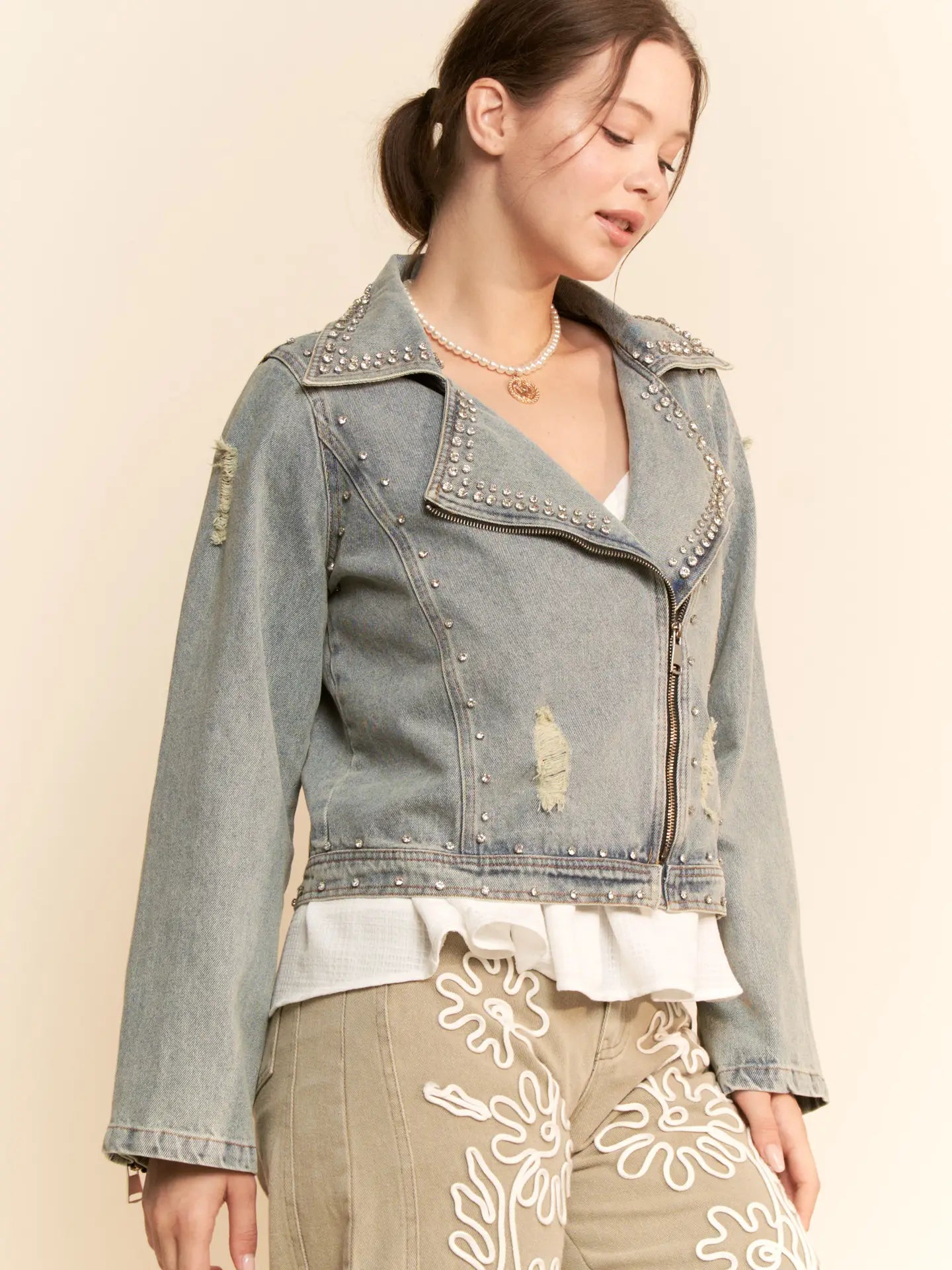 Rhinestone Denim Jacket