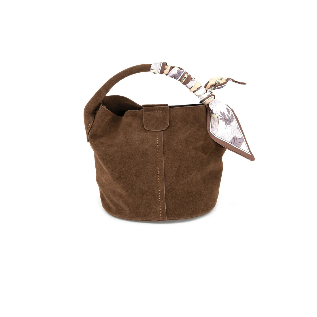 Suede Scarf Bucket Bag