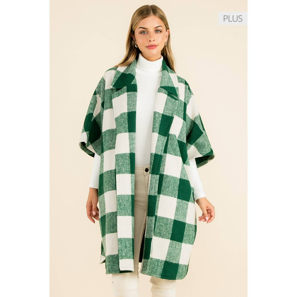 Green Checkered Long Coat