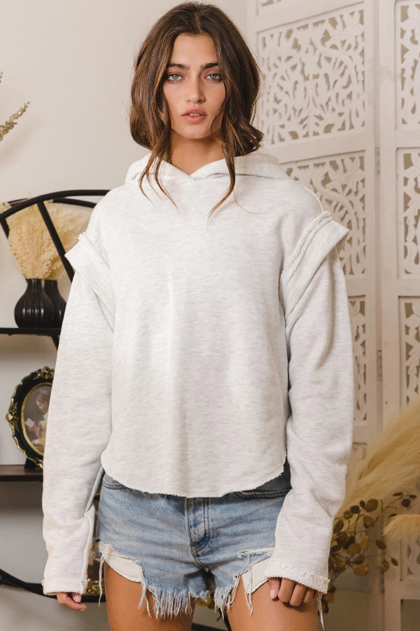 Hannah-Ann French Terry Hoodie with Shoulder Detail
