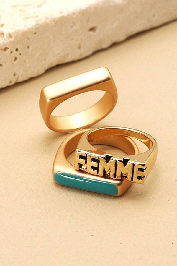 FEMME MATTE TRIO SET RINGS