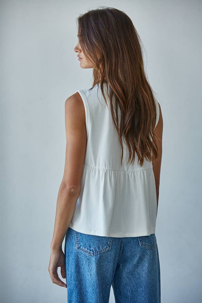 Knit Jersey Round Neck Tank