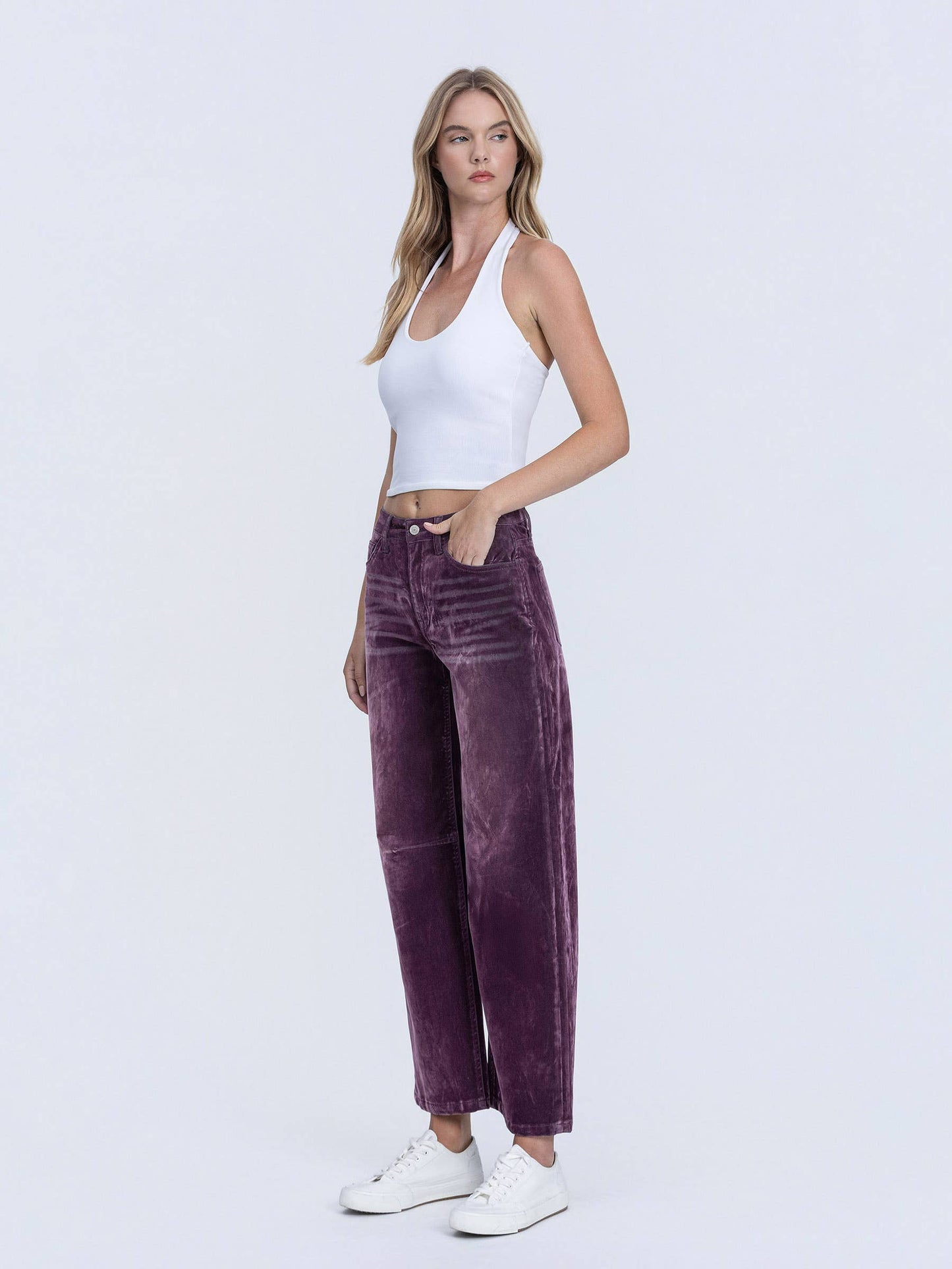 VELVET PURPLE BARREL JEANS