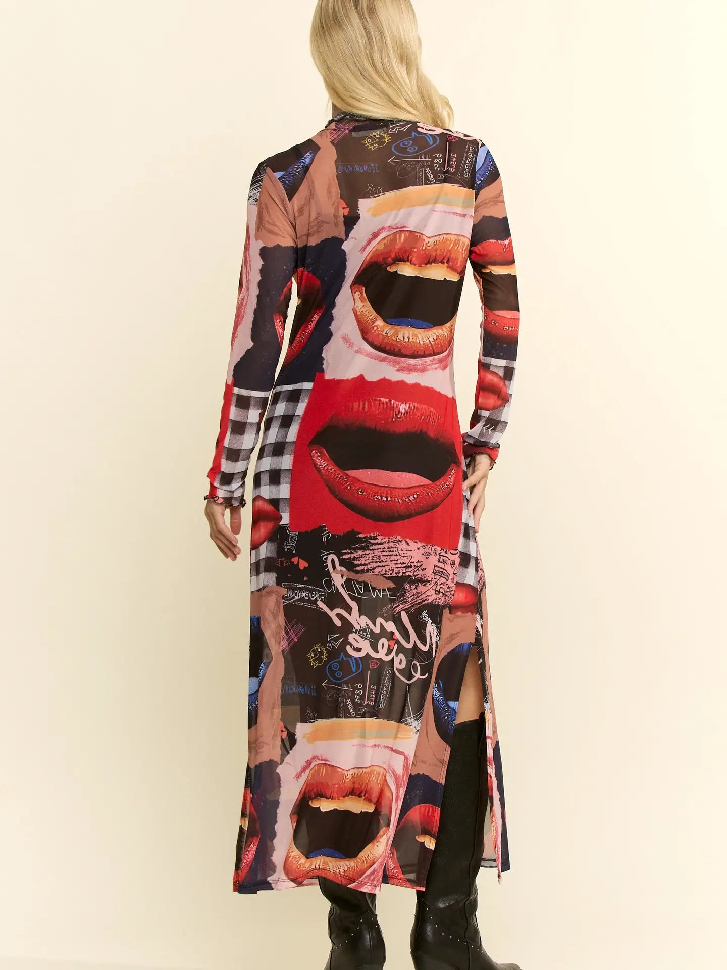 Collage Mesh Dress