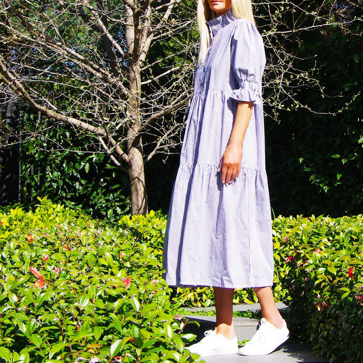 Lottie Stripe Cotton Poplin Dress
