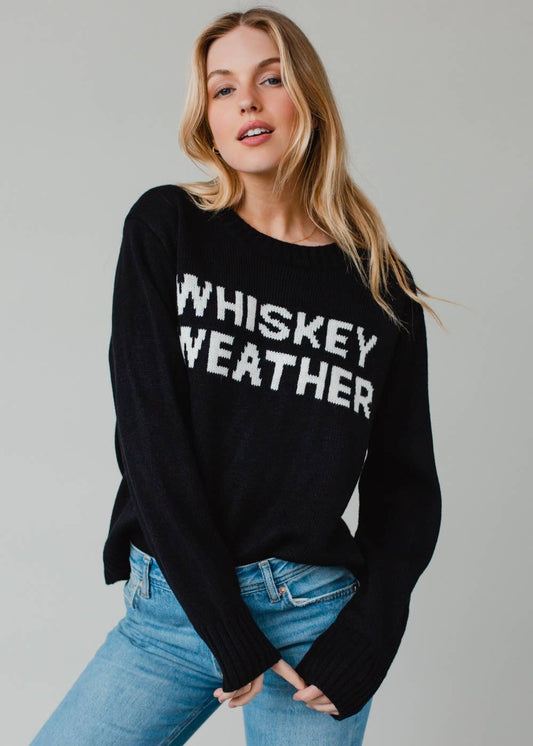 Black Whiskey Weather Sweater