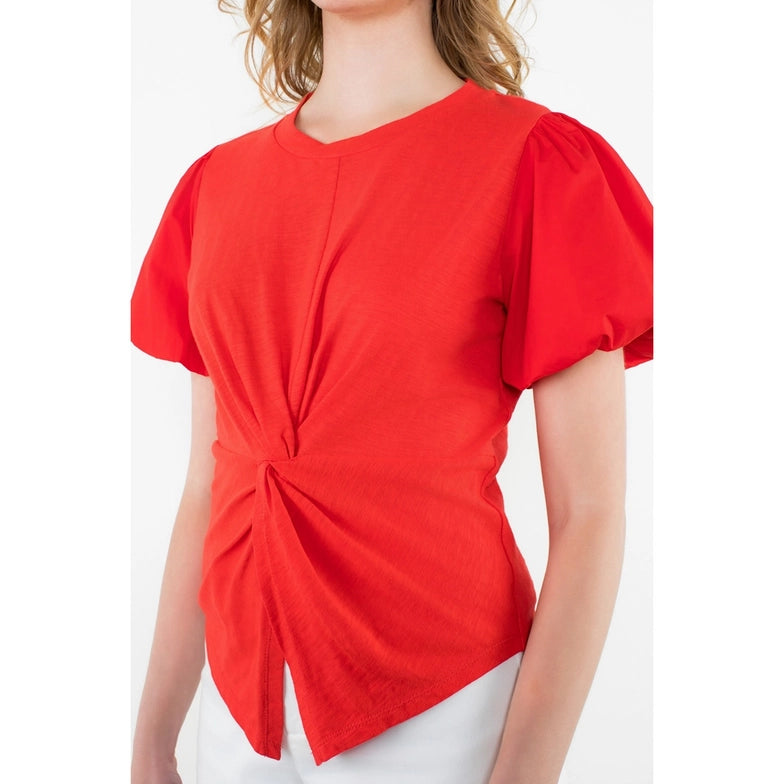 Puff Sleeve Twist Top