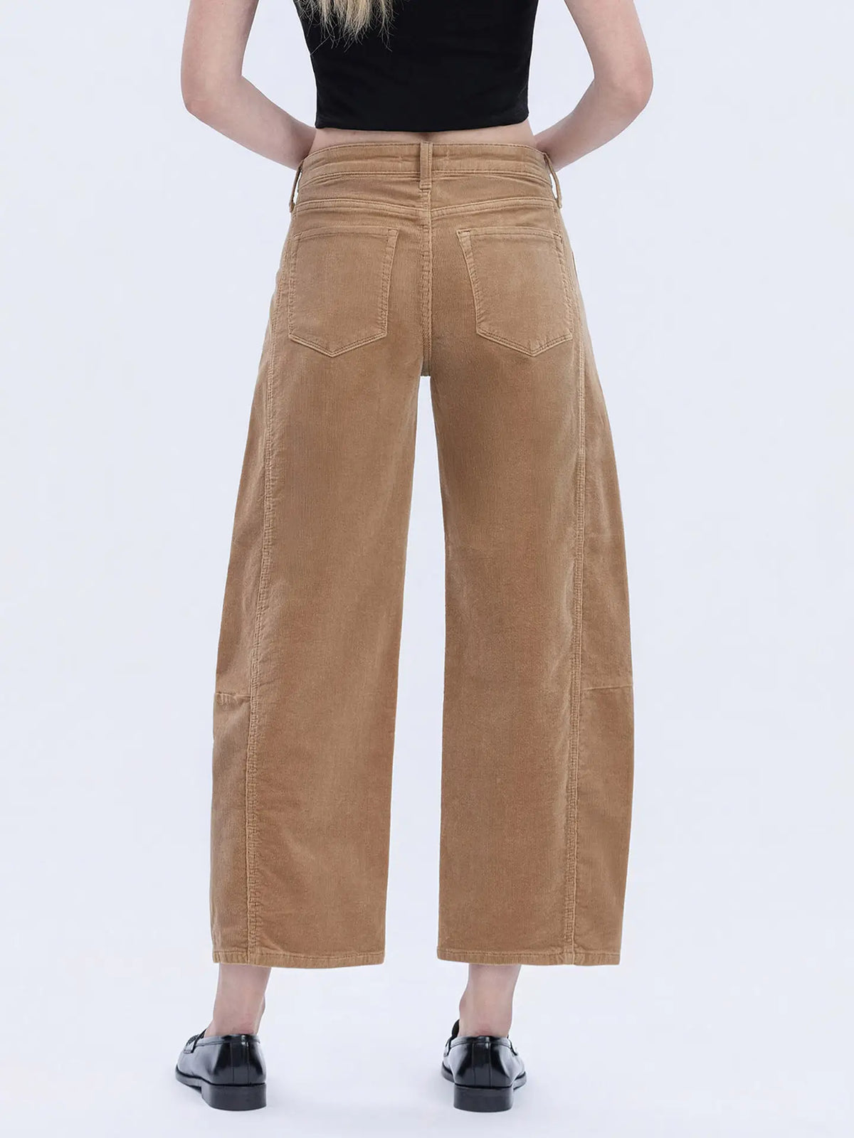 Khaki Corduroy Barrel Pant
