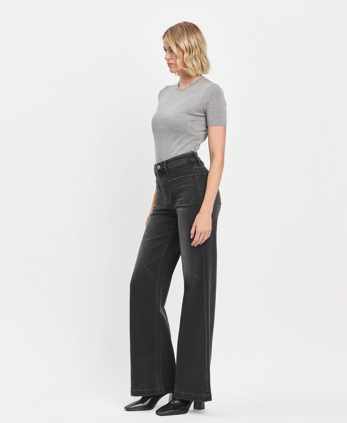 HIGH RISE WIDE TROUSER JEANS
