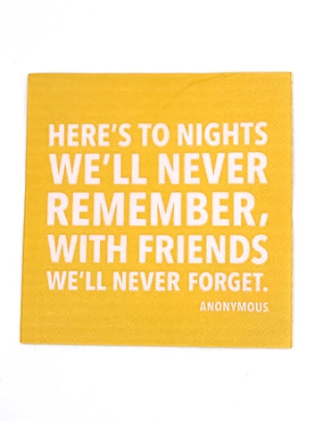 Nights Forgotten Friends Remembered Cocktail Napkins - 20ct