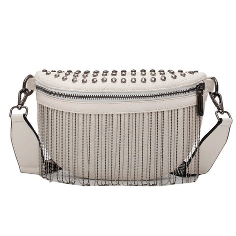 Fringe Studded Crossbody Bag