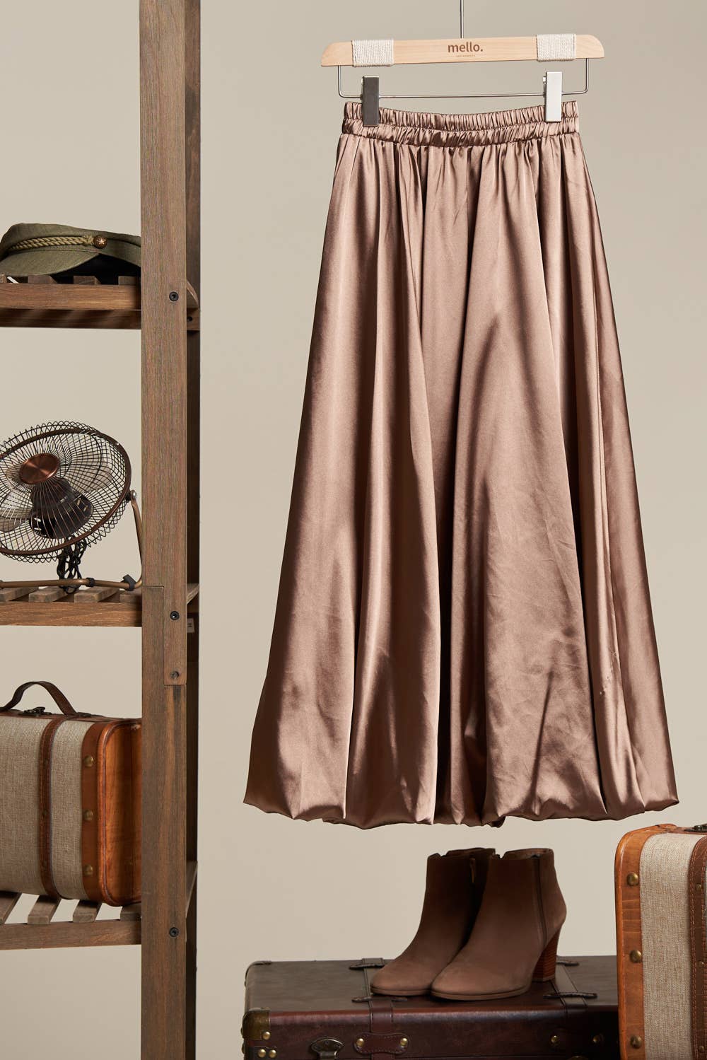 Solid Satin Skirt