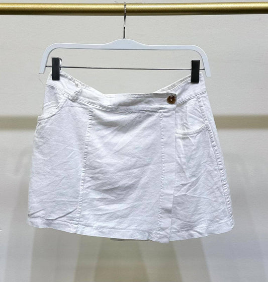 LINEN MINI WRAP SKIRT