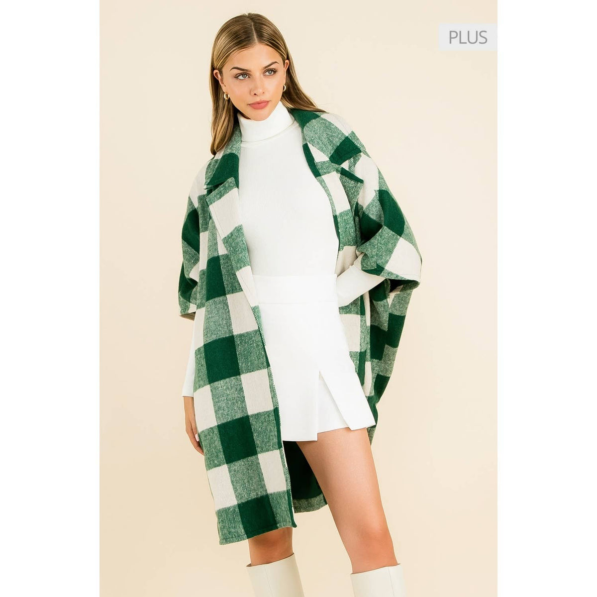 Green Checkered Long Coat