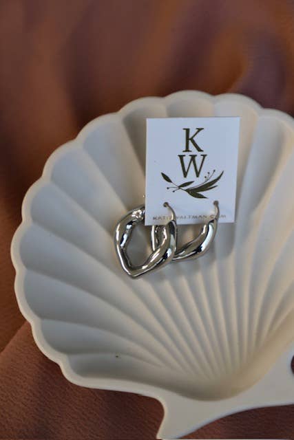 ORGANIC SILVER HOOPS