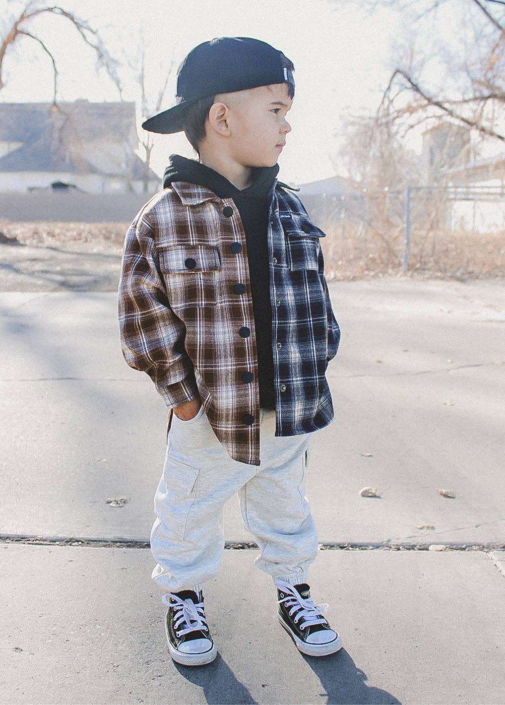 Two-Tone Flannel Navy/Brown