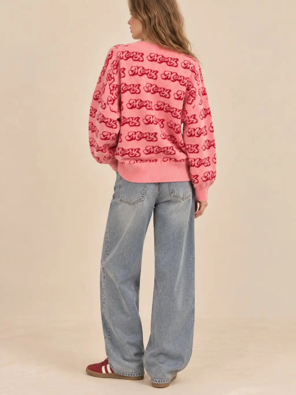 Merry Christmas Pink Cardigan