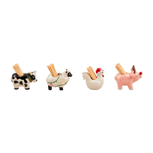 Christmas Farm Animal Tooth Picks