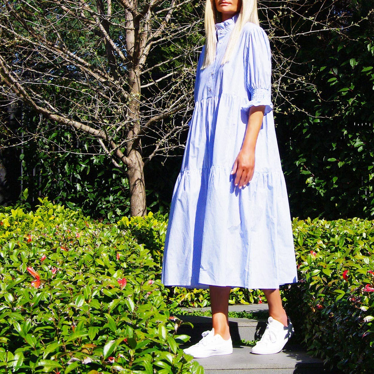 Lottie Stripe Cotton Poplin Dress