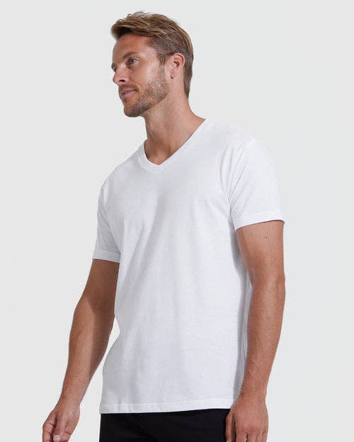 Short Sleeve T-Shirt | V-Neck | White