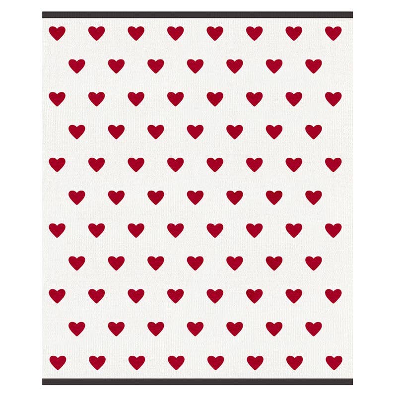 Ivory + Peony Heart Blanket