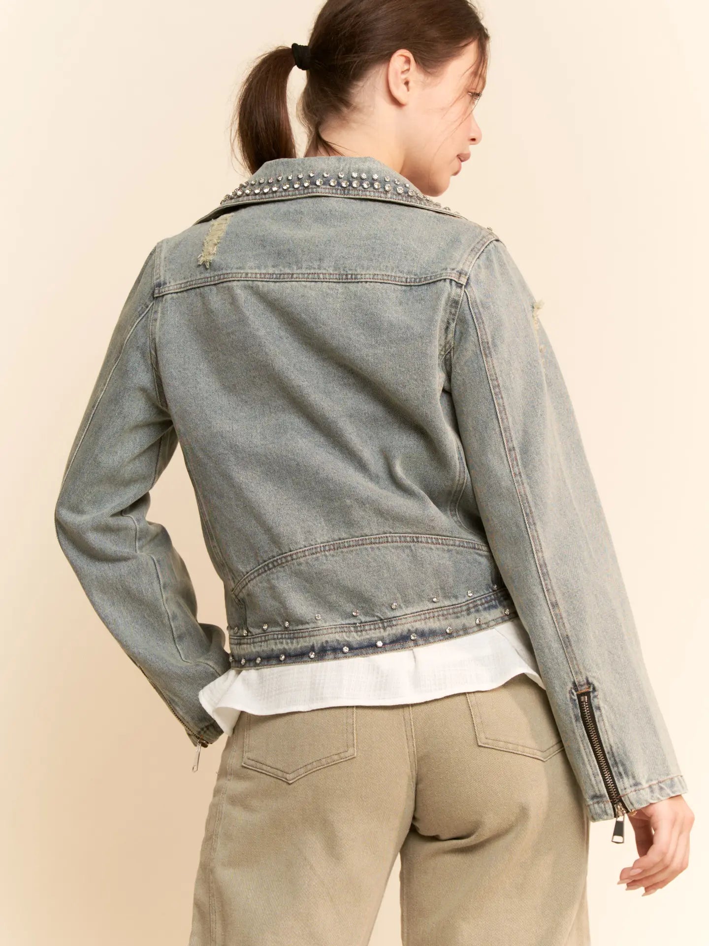 Rhinestone Denim Jacket
