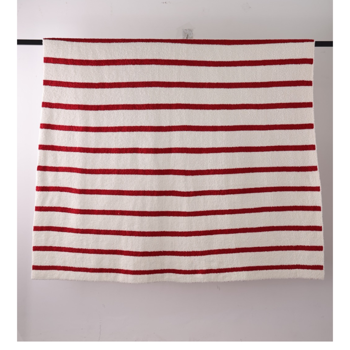 Red/Creme Holiday Stripe Cozy Luxe Home Blanket