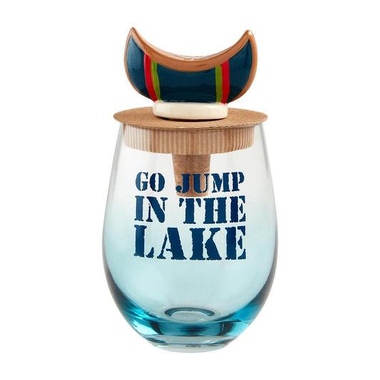 Lake Wine Glass and Stopper Set