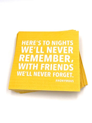 Nights Forgotten Friends Remembered Cocktail Napkins - 20ct