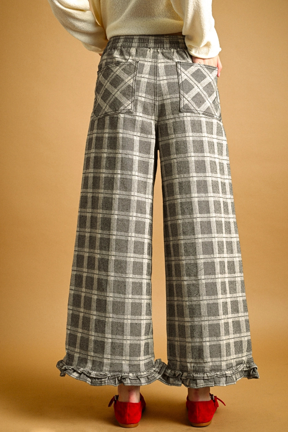 Plaid Ruffle Pant