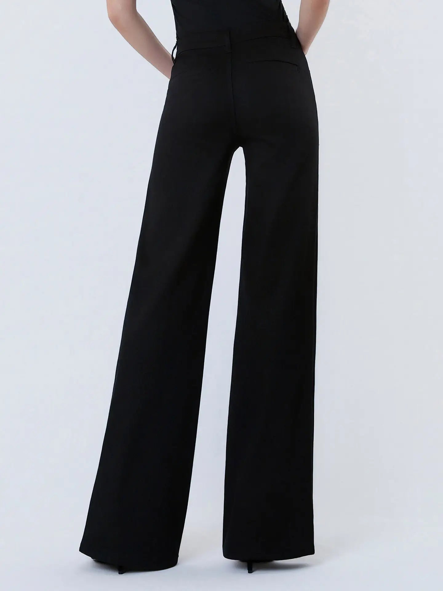 Black High Rise Wide Leg