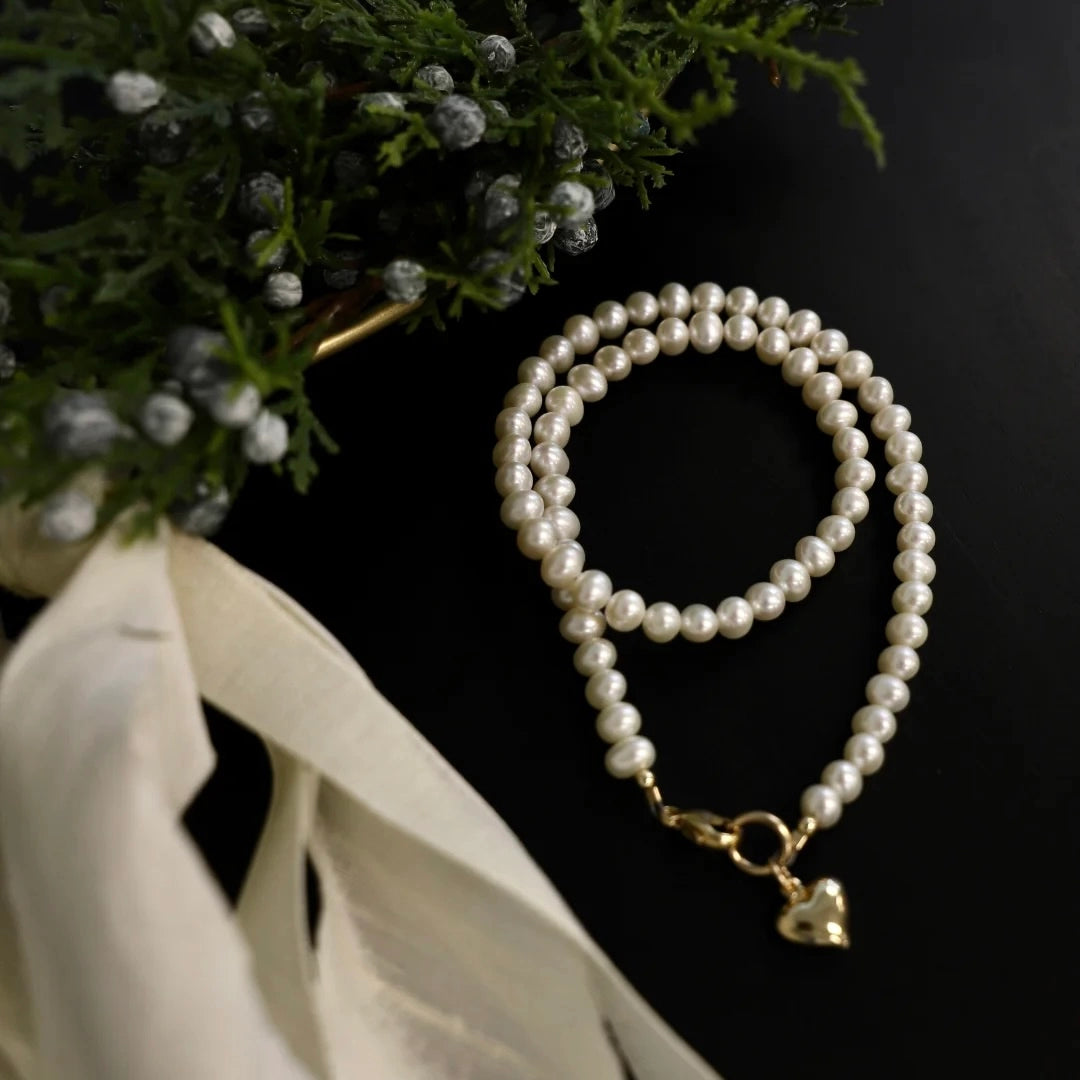 Fifi Heart and Freshwater Pearl Necklace