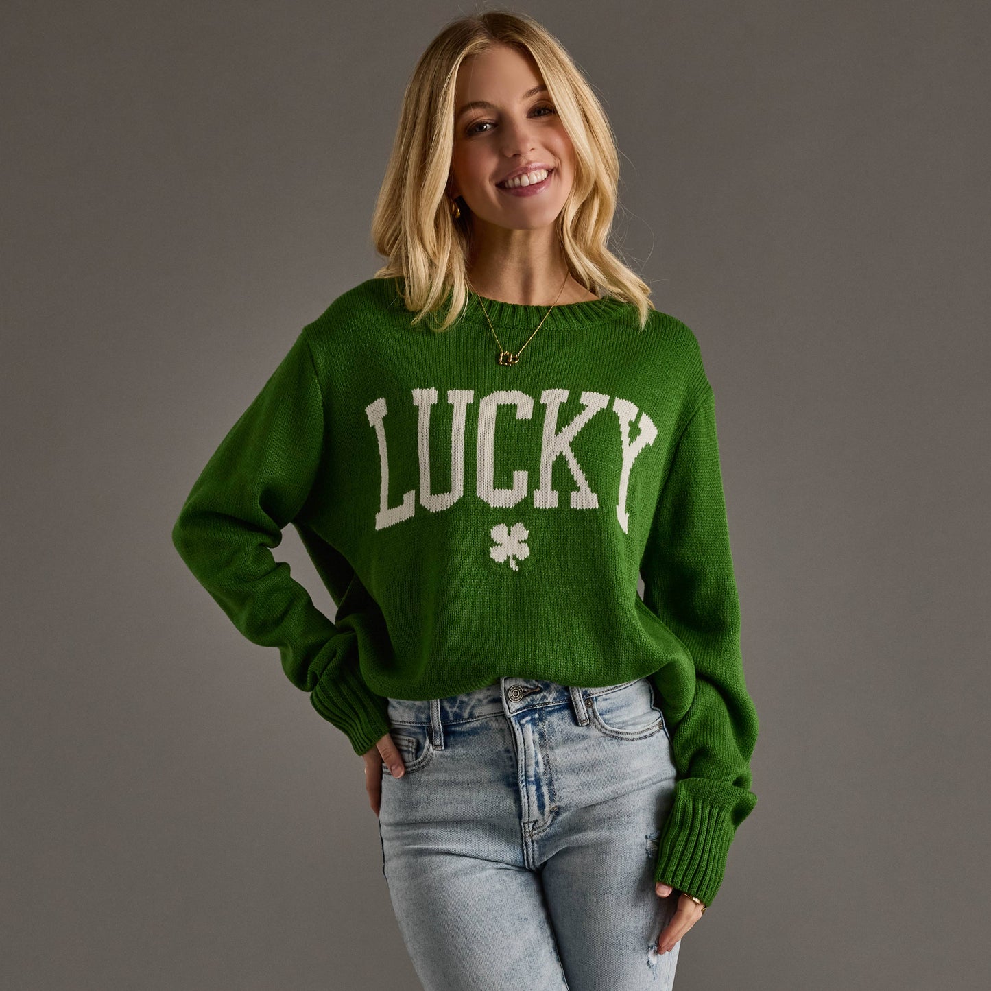Green Lucky Sweater