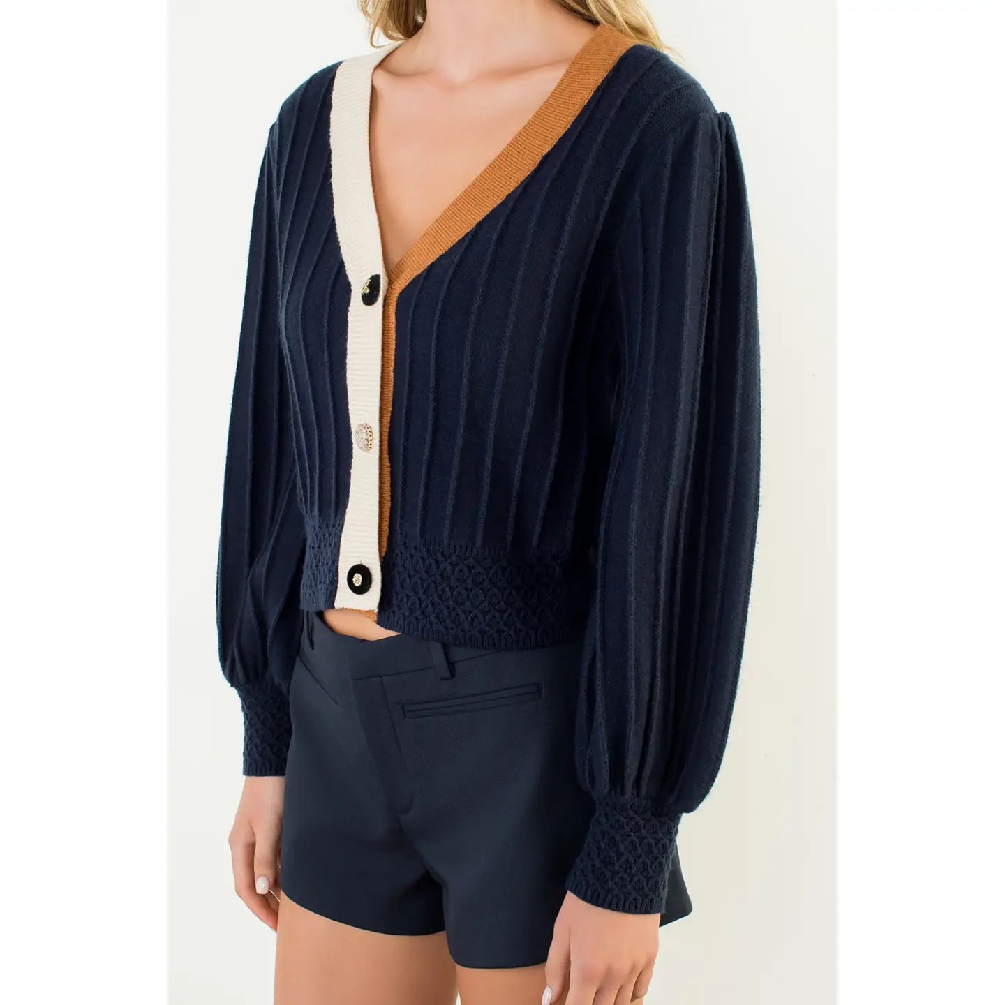 Colorblocked Knit Cardigan