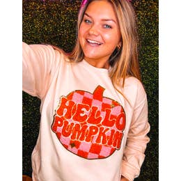 Hello Pumpkin Chenille Sweatshirt