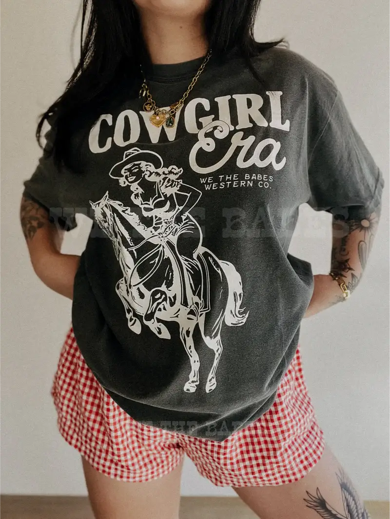 Cowgirl Era Tee - Smoke