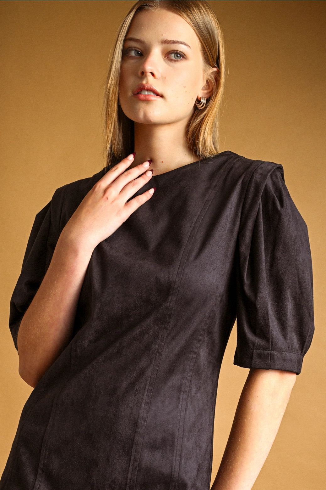 Black Suede Shift Dress