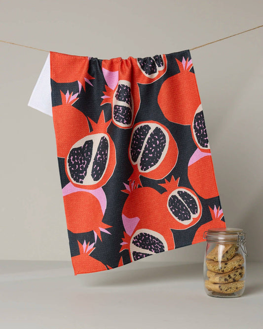 Graphic Pomegranates Tea Towel