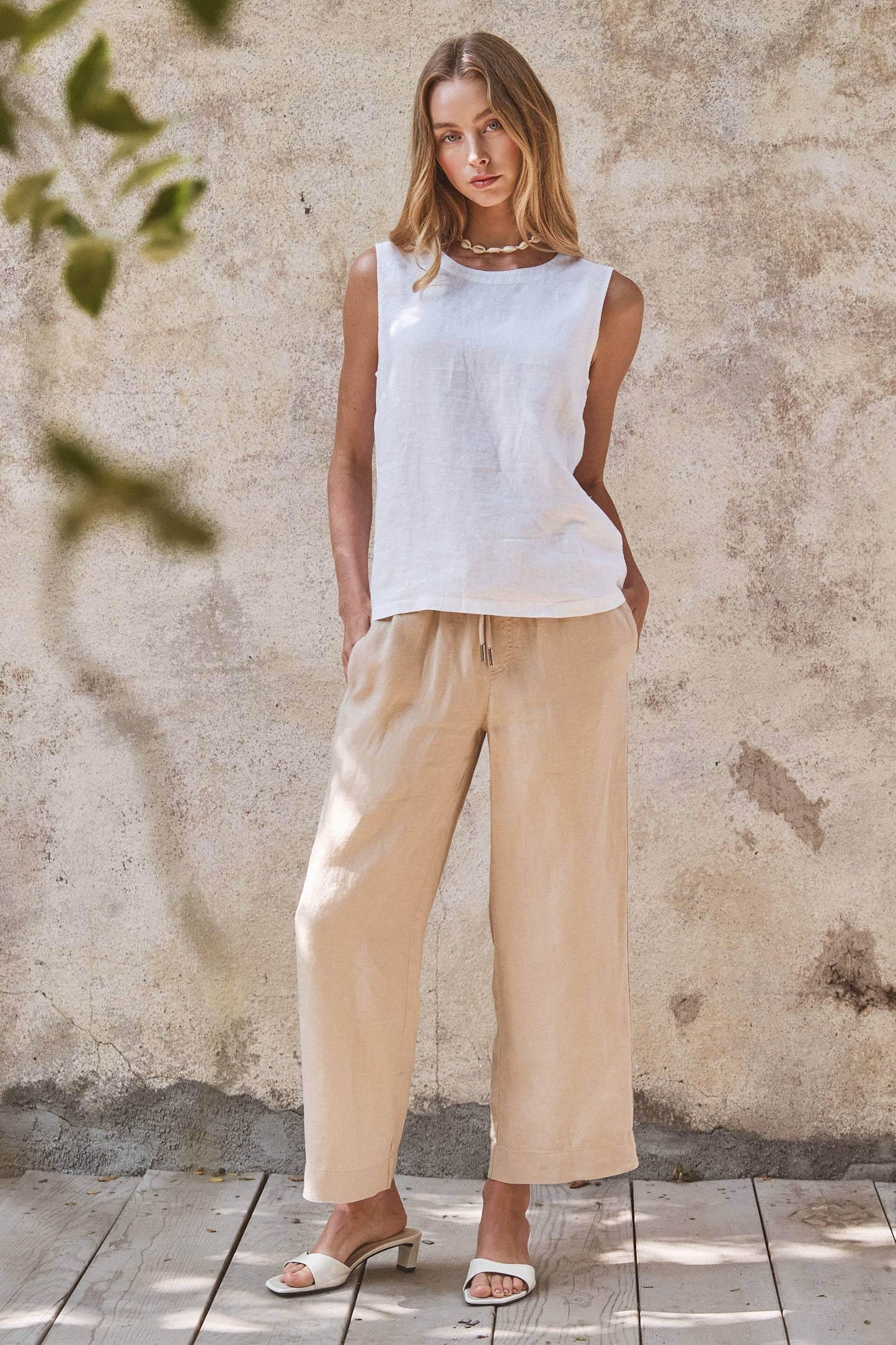 Linen Sleeveless Top