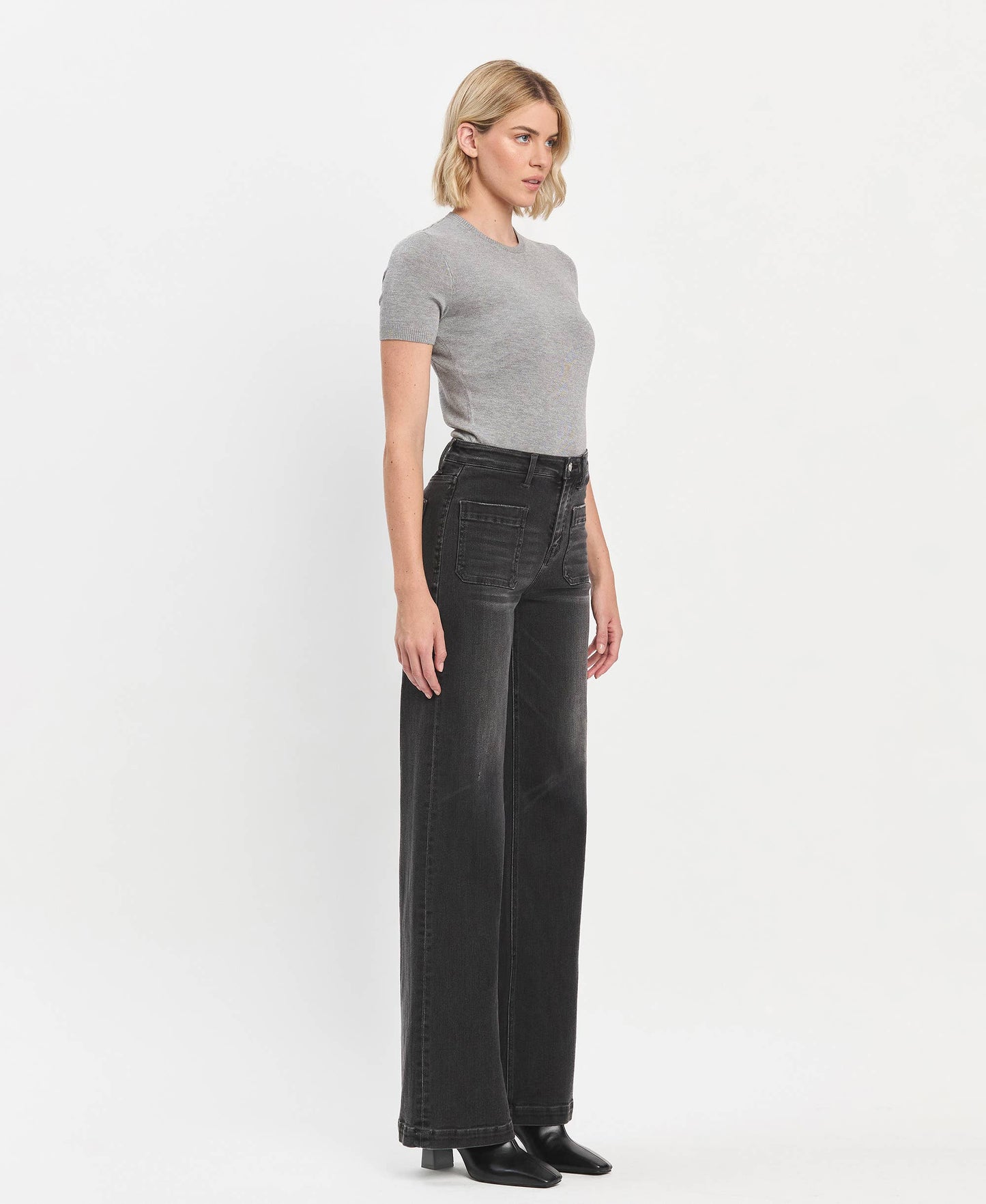 HIGH RISE WIDE TROUSER JEANS