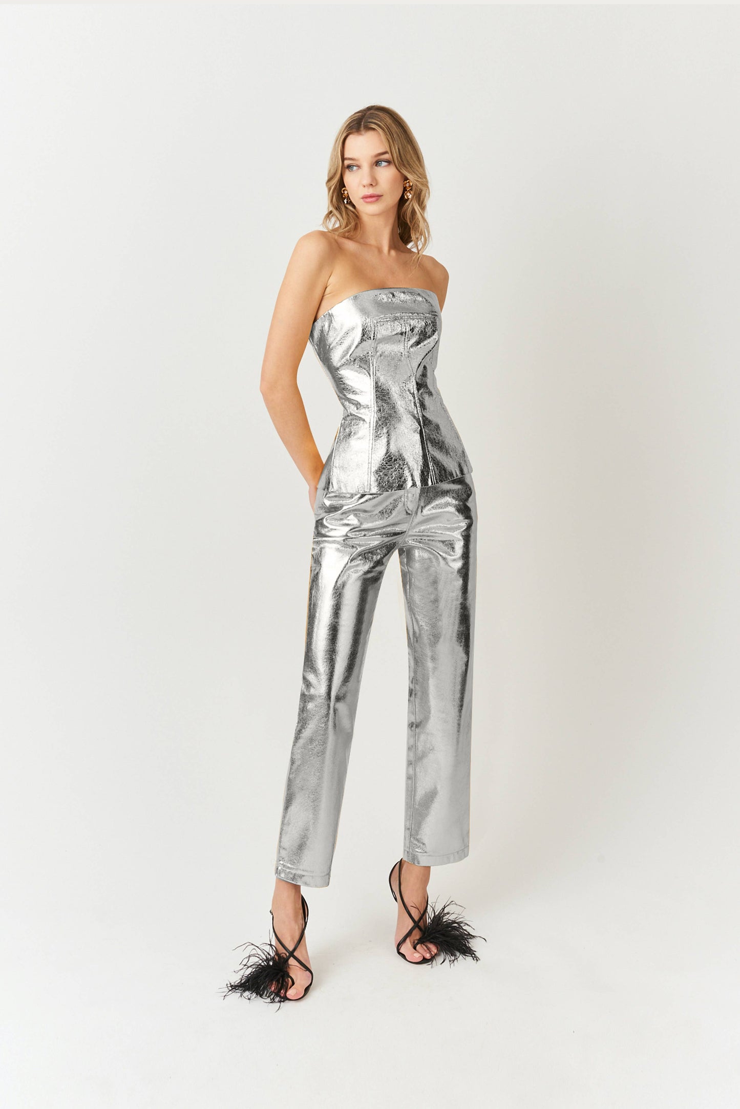 Silver Metallic Top