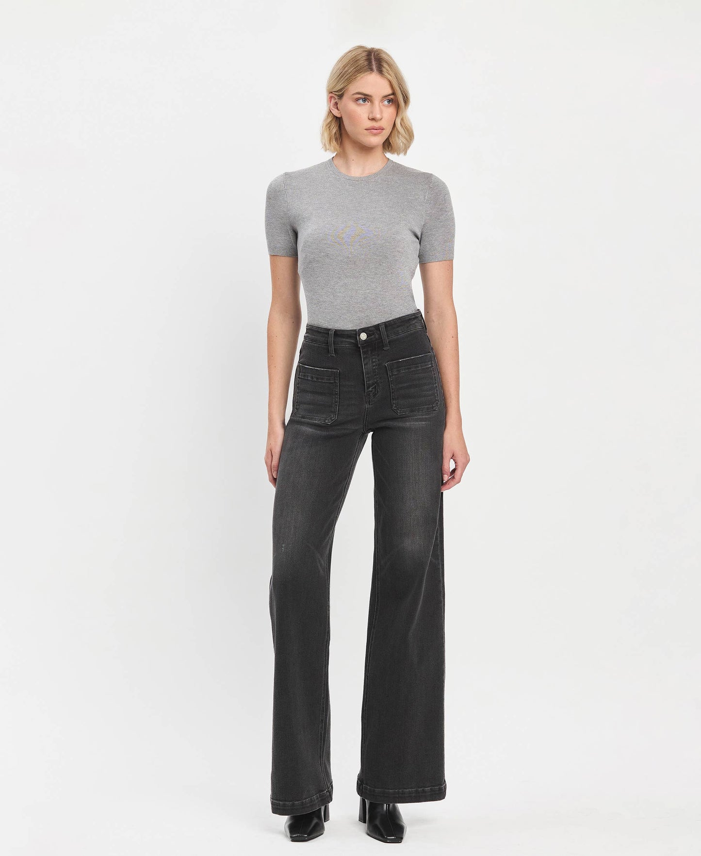 HIGH RISE WIDE TROUSER JEANS