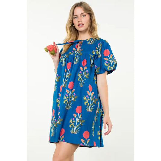Puff Sleeve Floral Dress